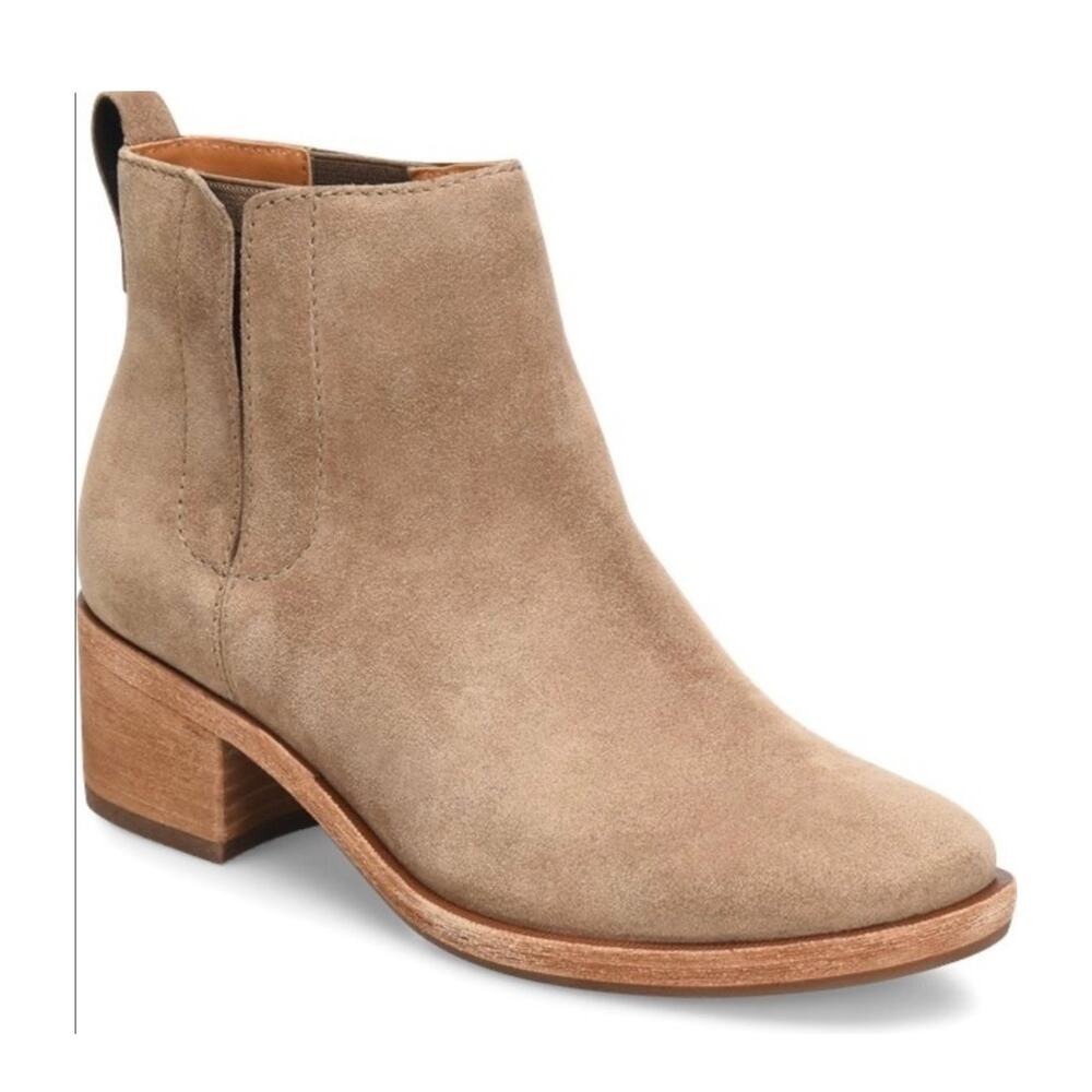 Kork-Ease Korkease‎ Sz 7.5 Mindo Bootie Distressed Suede Leather Pull On Women's